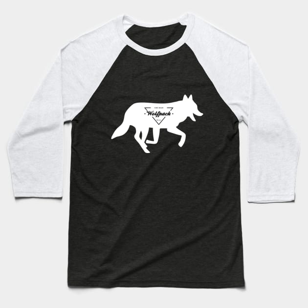 One Man Wolfpack Baseball T-Shirt by karmatee